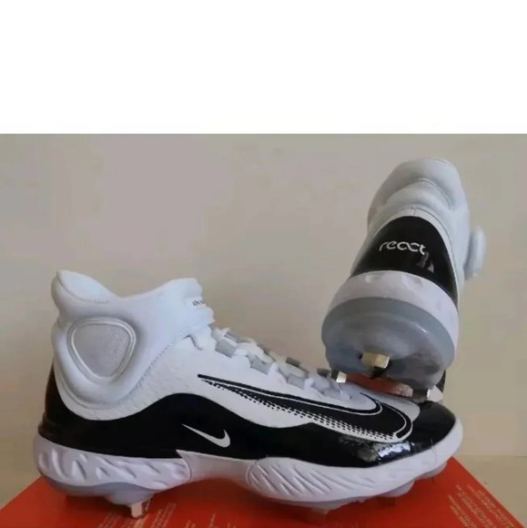 Nike Alpha Huarache Elite 4 Mid Baseball Cleats FD2744-101 Metal Men's Size 13 - Picture 2 of 4